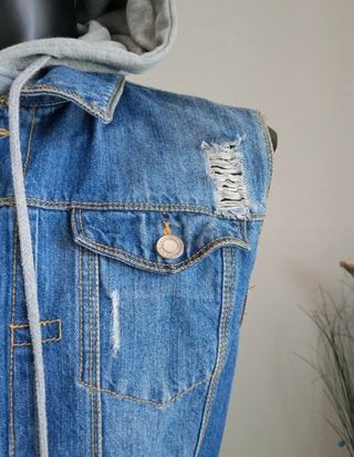 Gilet denim Alcott con cappuccio