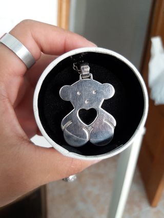 Colgante Tous Oso Corazón Plata