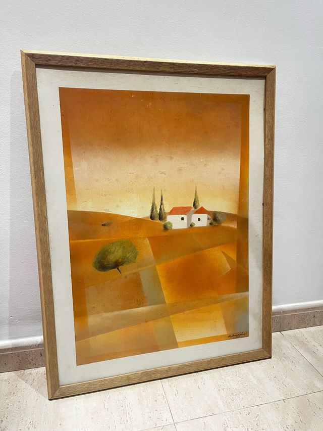 Cuadro con marco de madera