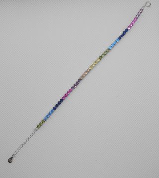 Pulsera Riviere Plata 925 Piedras Multicolor
