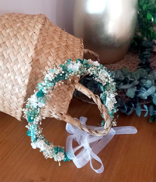 Corona comunión/boda flores secas