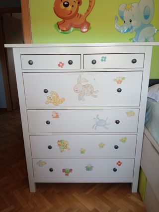 Cómoda infantil 6 cajones blanca