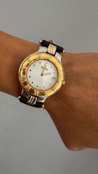 FENDI RELOJ ACERO PIEL VINTAGE 90s HOMBRE MUJER 