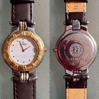 FENDI RELOJ ACERO PIEL VINTAGE 90s HOMBRE MUJER 