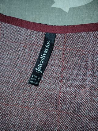 Vestido cuadros Stradivarius talla S