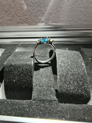 Anillo Plata 950 con Gema Azul