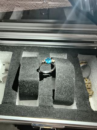 Anillo Plata 950 con Gema Azul