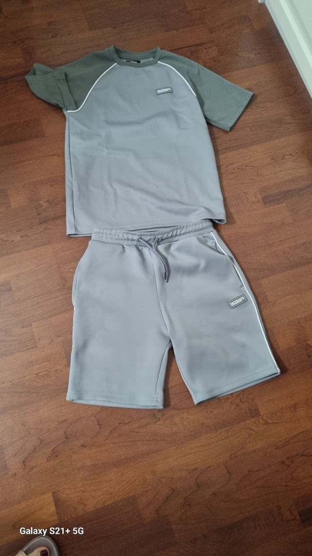 Chándal niño Mickenzie gris/verde T.12-13años