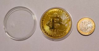 2 Crypto Monete Bitcoin 2 pezzi stile oro gold