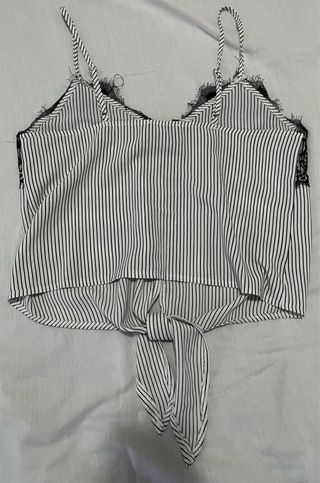 Top lencero rayas encaje