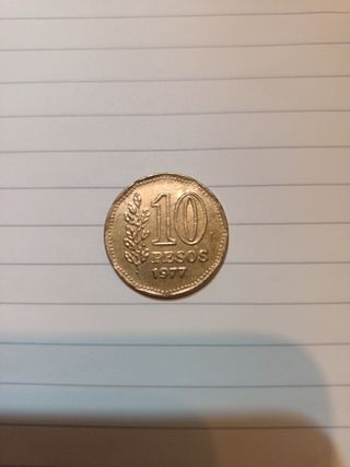 Moneda 10 Pesos Argentinos 1977