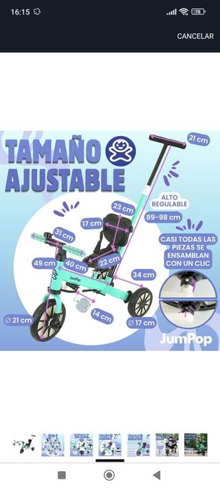 Triciclo evolutivo JumpPop