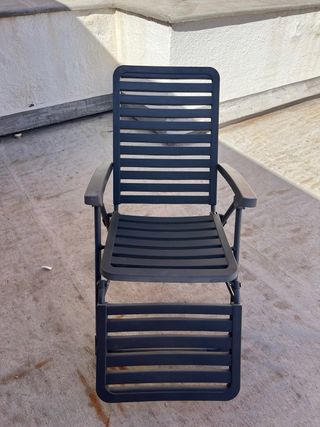 Tumbona reclinable PVC negra