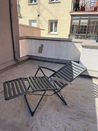 Tumbona reclinable PVC negra