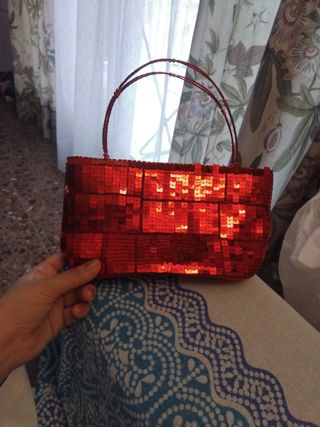 Bolsito de fiesta lentejuelas rojo