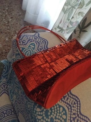 Bolsito de fiesta lentejuelas rojo