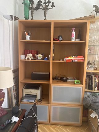 Estantería grande madera y cristal