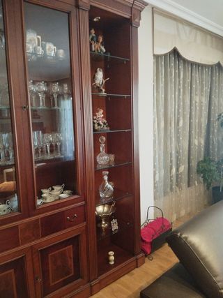 Libreria in legno e vetro