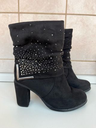 Stivaletti neri donna con strass - Misura 38