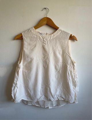 Blusa Mango Beige sin mangas