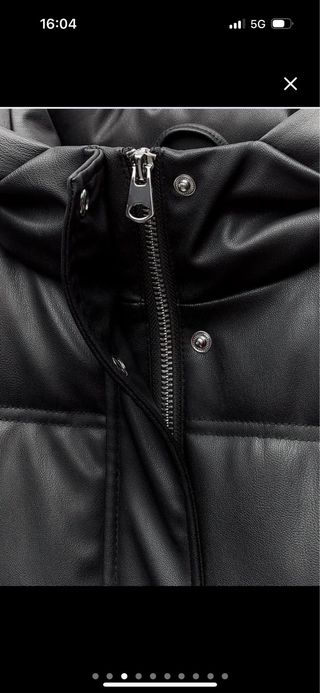 Chaleco Zara Polipiel Negro Talla S