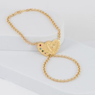 Pulsera pasamanos Corazones oro 18k 750