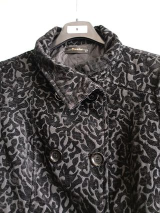 Abrigo vintage Creator Negro Estampado