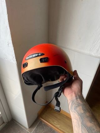 Casco Boeri Naranja, amarillo y verde