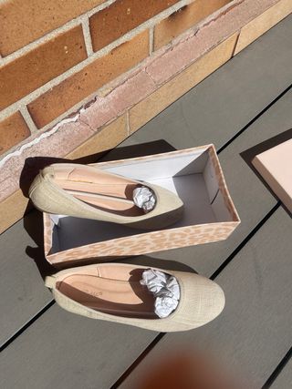 Bailarinas beige tela