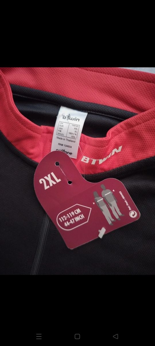 Camiseta ciclismo negra y roja talla 2XL