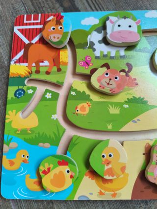 Puzzle madera infantil animales granja