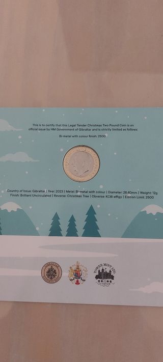 Moneda 2 libras Navidad 2023