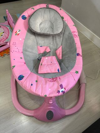 Mecedora eléctrica musical bebé rosa