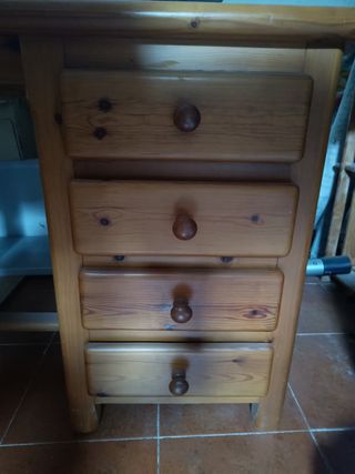 Mesa escritorio madera maciza con cajones 