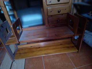 Mesa escritorio madera maciza con cajones 