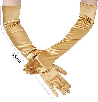 Guantes de Ópera Largos Dorados