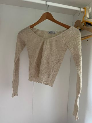 Camiseta Inside manga larga beige S