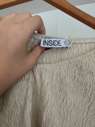 Camiseta Inside manga larga beige S