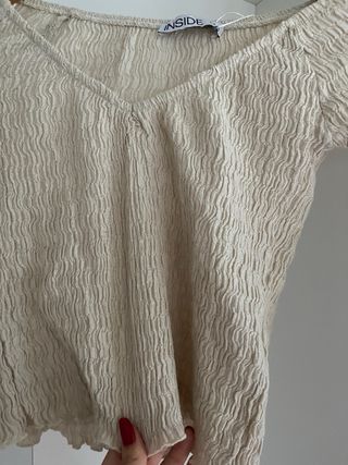 Camiseta Inside manga larga beige S
