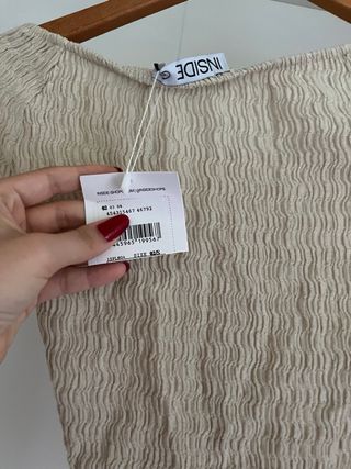 Camiseta Inside manga larga beige S