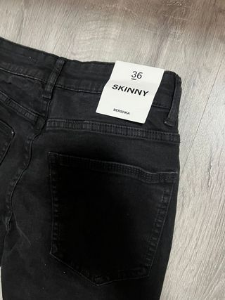 Pantalones Bershka Skinny Talla 36 Negros
