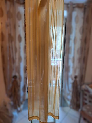 Coppia Tende Giallo Arancio Tessuto