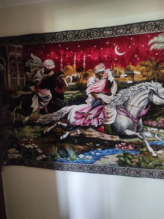 Alfombra de terciopelo con diseño oriental