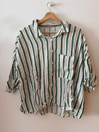 Camisa Pull&Bear Rayas Verdes Talla Única