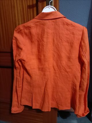 Chaquetade lino Ralph Lauren Mujer Talla S Naranja