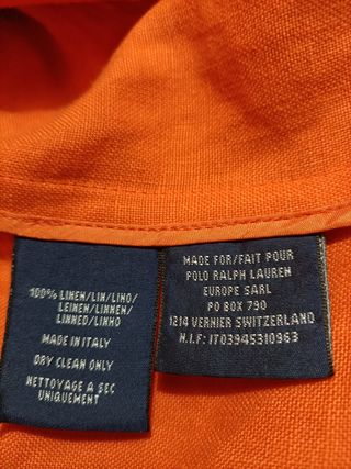 Chaquetade lino Ralph Lauren Mujer Talla S Naranja