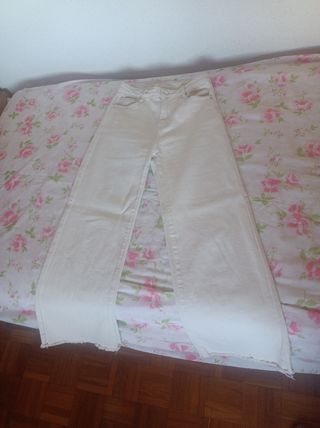 Pantalón wideleg blanco crudo 34