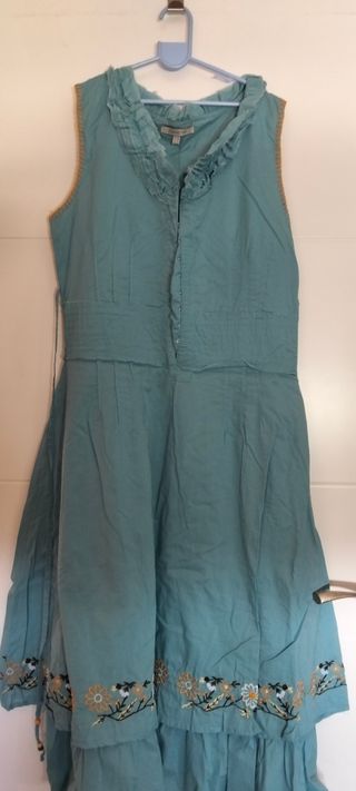 Vestido largo verano floral azul