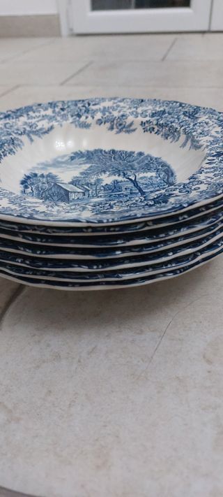 7 Piatti fondi Johnson Brothers Mill Stream