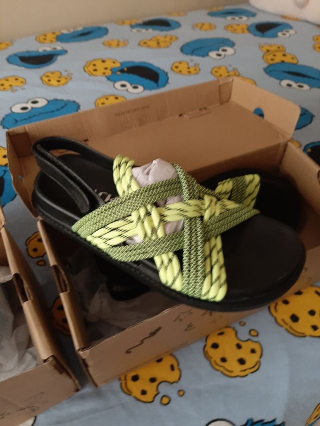 Sandalias Niños Negras y Verdes